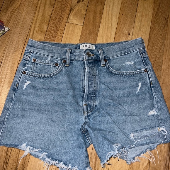 Agolde Riley Denim Shorts - Picture 2 of 5